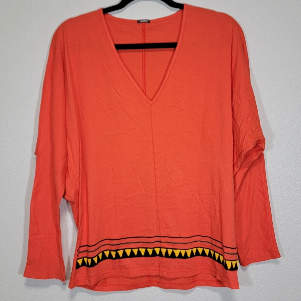 Monrow v-neck blouse oversized long sleeve